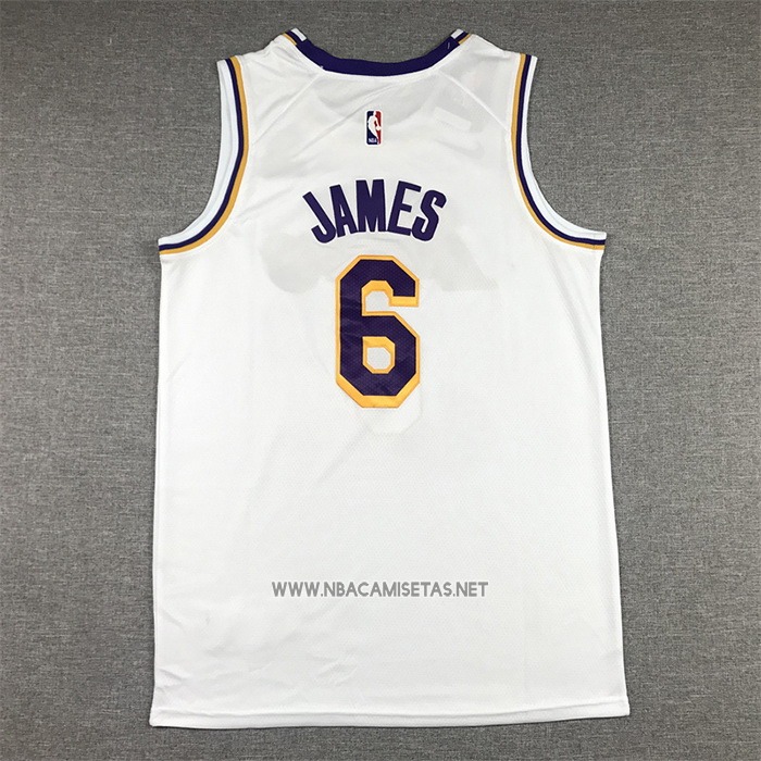 Camiseta Los Angeles Lakers LeBron James NO 6 Association 2022-23 Blanco